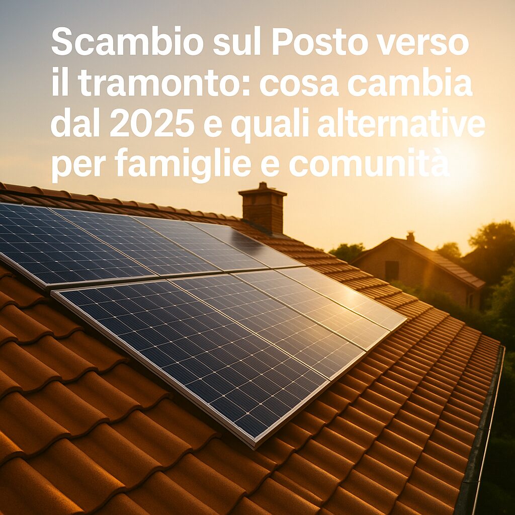 Scambio sul Posto verso il tramonto: cosa cambia dal 2025 e quali alternative per famiglie e comunità